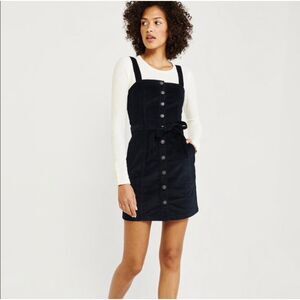 Abercrombie & Fitch Black Corduroy Sleeveless Mini Dress Women’s Small Belted